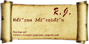 Rózsa Józsiás névjegykártya